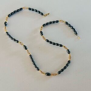 New from Japan Purchased for 2k Black Agate Stone paired w gold -timeless look!